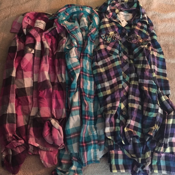3 Aeropostale Plaid Shirts - Picture 1 of 2