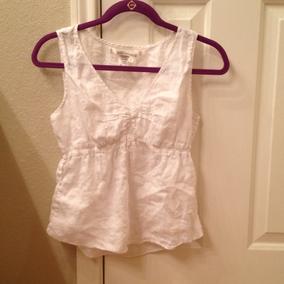 White sleeveless top