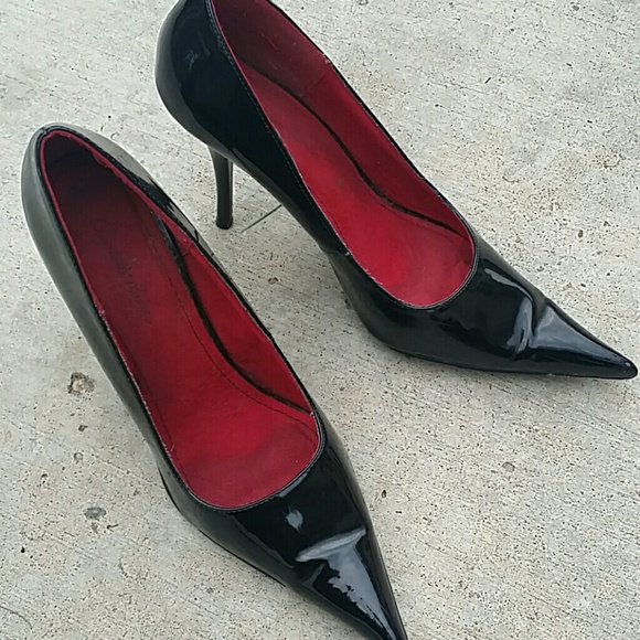 Black pointed heels