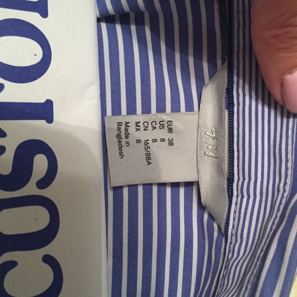 Blue pinstriped fitted Oxford shirt - Picture 2 of 2