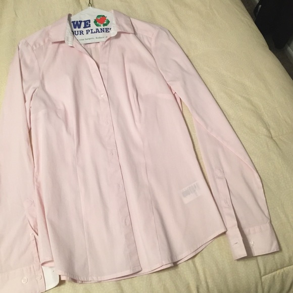 Light pink fitted Oxford shirt - Picture 1 of 2