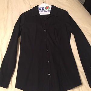 Black fitted Oxford shirt