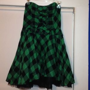 Black and green plaid dress