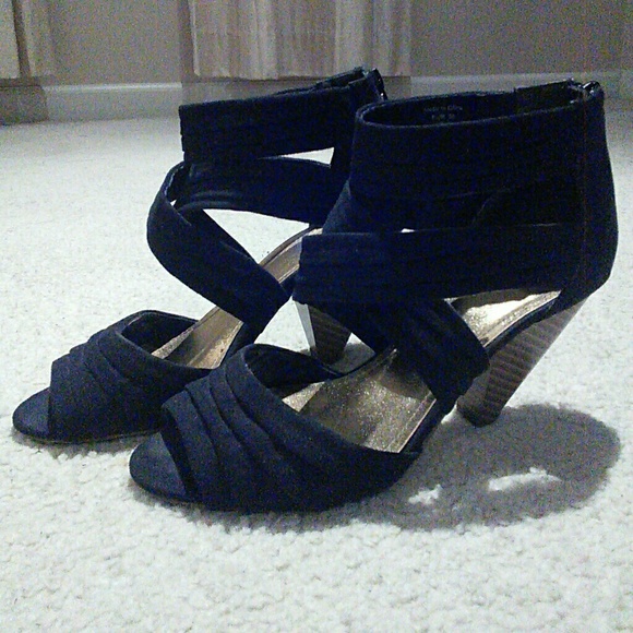 H&M black strapy heels