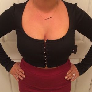 Nasty gal black crop top