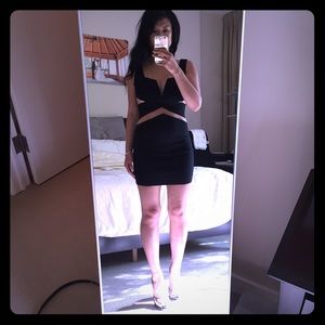 Hot Black Dress with Mesh Cutouts 🔥