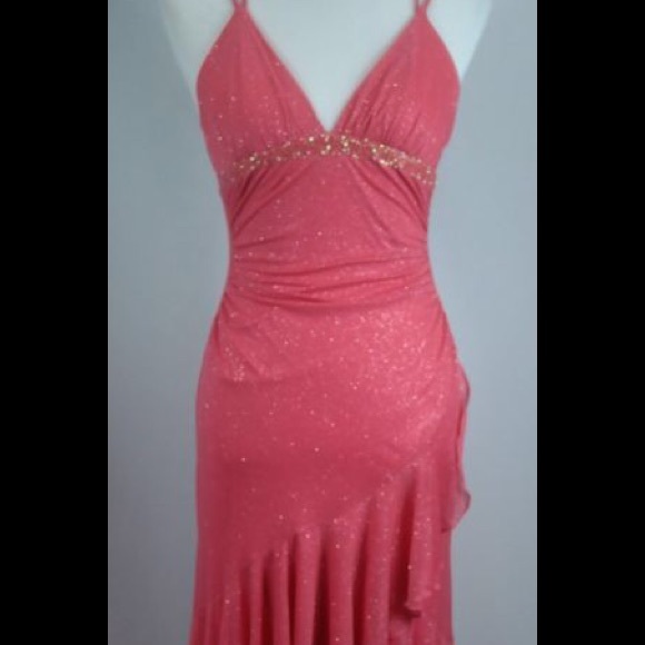 Women's City Triangles Coral Pink Hi-Low Dress
