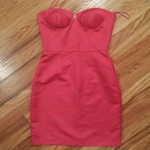 Bright pink corset dress