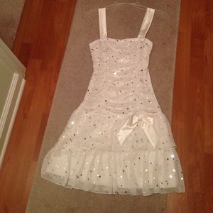 White and silver party/formal dress