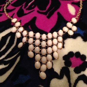 White and Gold Statement Necklace