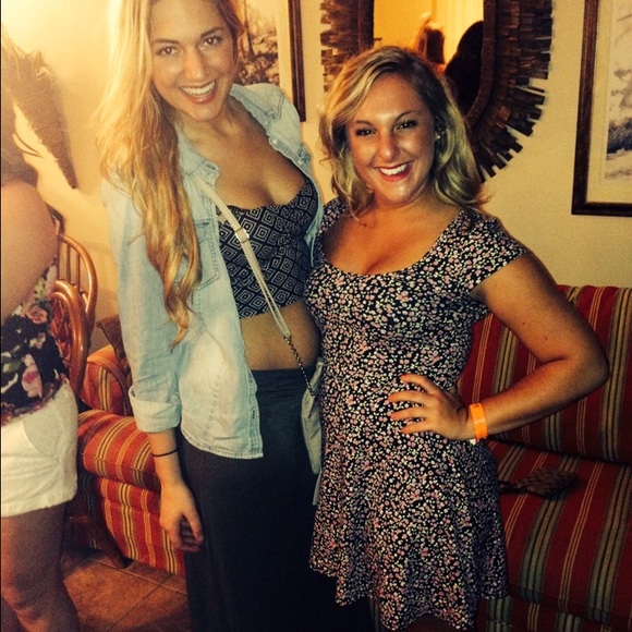 SOLD - AE Floral Key Hole Back A-Line Dress - Picture 3 of 3