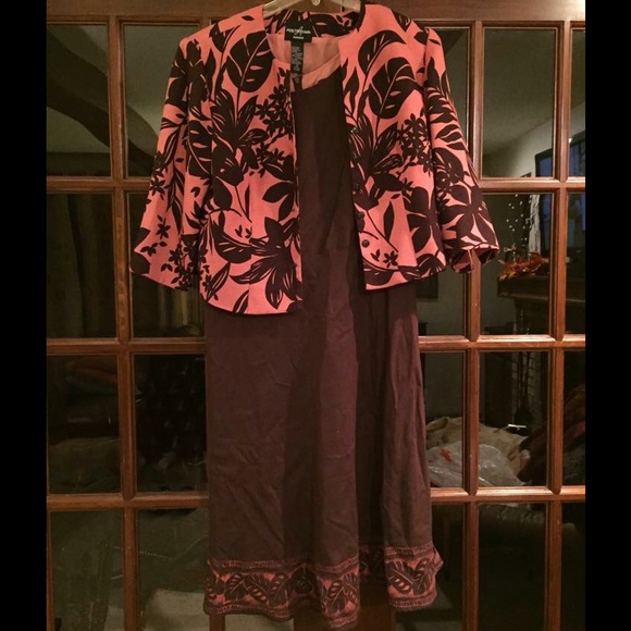 Pink and brown jacket and dress combo. Sale!