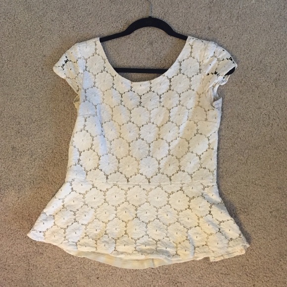 White peplum top