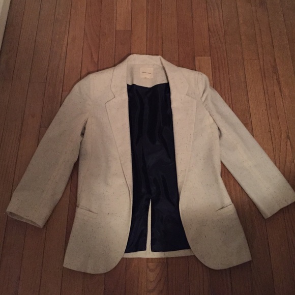 Silence + Noise Cream and Speckled Navy Blazer