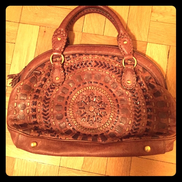 Isabella Fiore Brown with Metallic detail Handbag