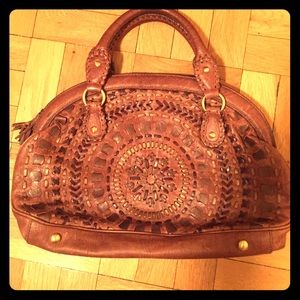 Isabella Fiore Brown with Metallic detail Handbag