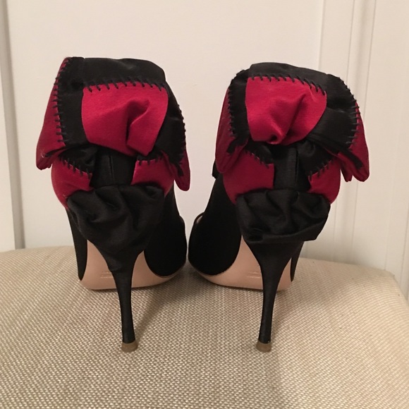 Miu Miu satin bowback heels