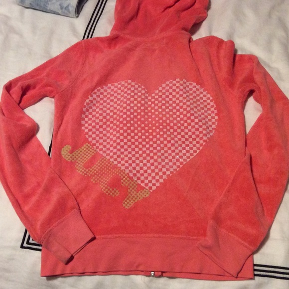 Orange coral Juicy Couture zip up hoodie