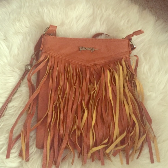 Roxy fringe leather purse