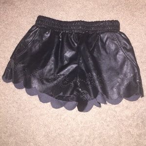 Lf leather shorts with scallops!