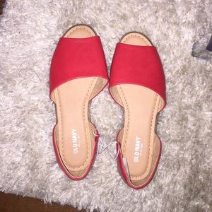 red old navy peep toe flats