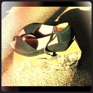 Tom's black suede shoes. Never worn.