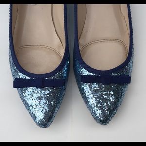 Beautiful Glittery Blue Flats