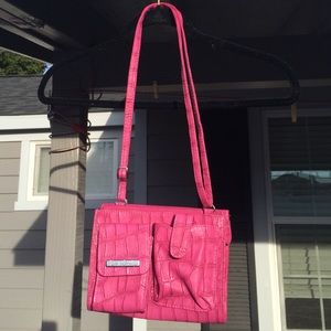 Pink Alligator Print Mini Bag