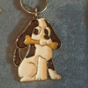 Dog with Bone keychain