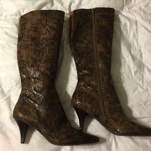 Snake print boots