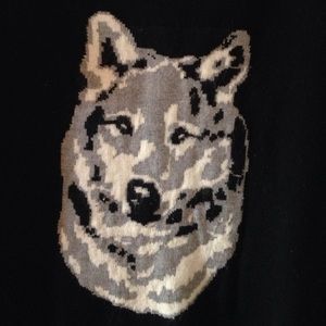 Wolf Scoop Neck Sweater