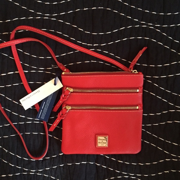 Red Dooney & Bourke triple zip purse