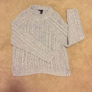 H&M light grey cable knit sweater