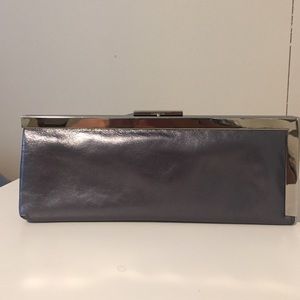 Calvin Klein gray leather clutch