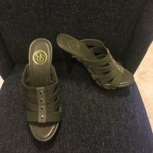 Olive green strap sandals