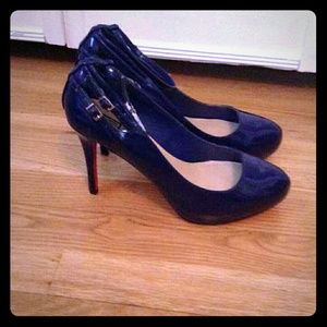 New Navy Blue Patent Pumps