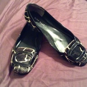 Giraffe pony hair flats