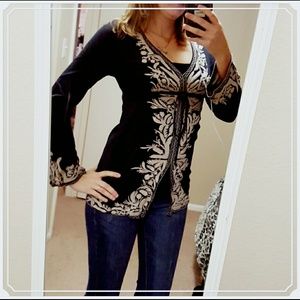 Embroidered tunic top