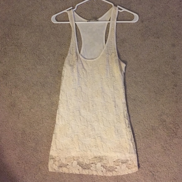 Cream lacy tank