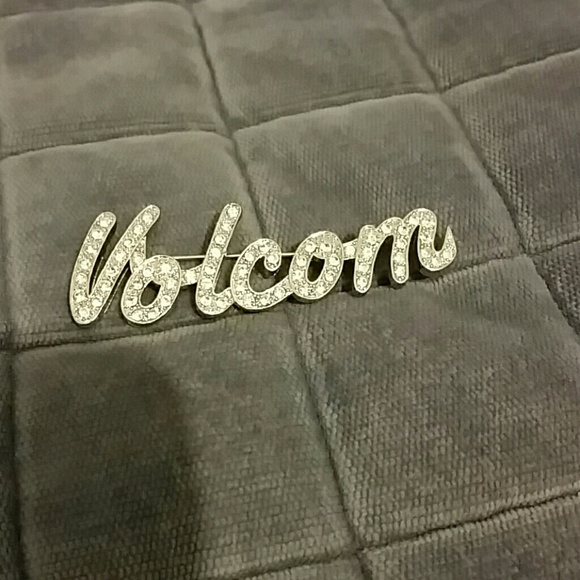Volcom pin lined with shiny clear crystals. - Picture 3 of 3