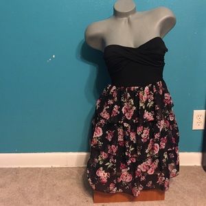 Floral Strapless Dress