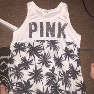 PINK Palm tree tank !! Like new!!