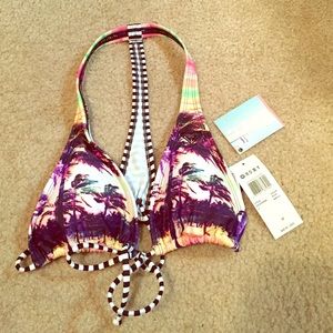Roxy printed racerback bikini top