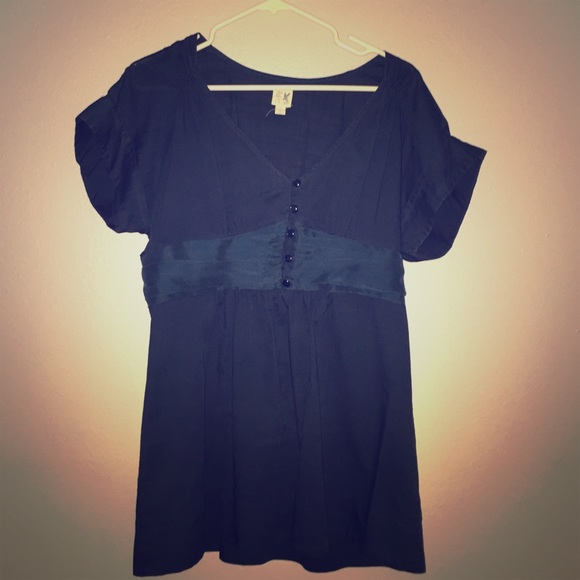 Anthropologie Edme &Esyllte navy blue blouse