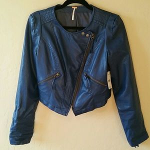 New w/tags Free People faux leather moto