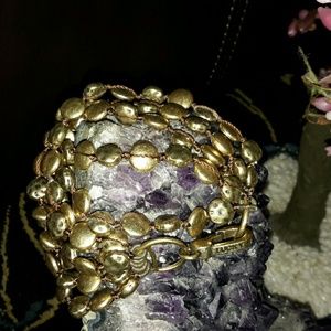 Vintage Lucky Brand layered gold nugget bracelet