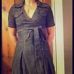 Anthropologie Aryeh Black Denim Wrap Dress