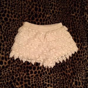 Forever21 white/ivory lace shorts