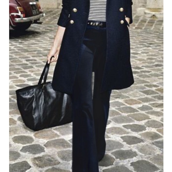 BR Corduroy Velvet Trousers Black Wide Leg Pants