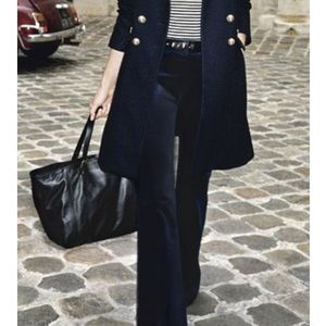 BR Corduroy Velvet Trousers Black Wide Leg Pants